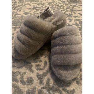UGG gray fluff slippers‎ women’s 9